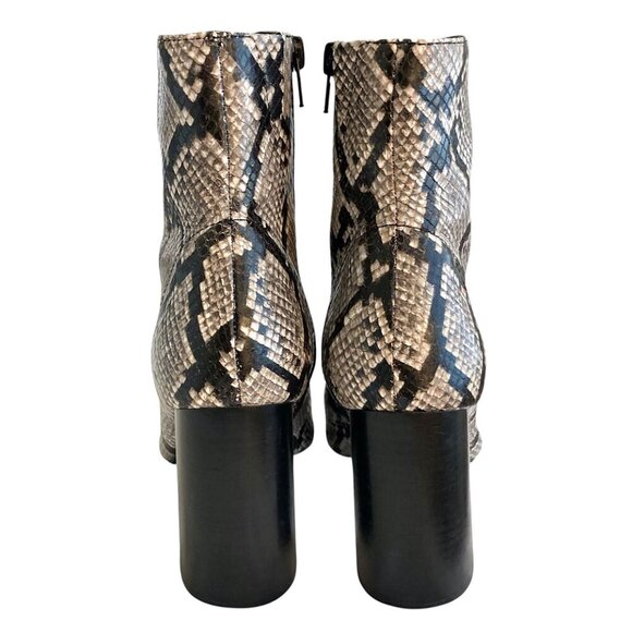 JEFFREY CAMPBELL Raven Leather Python Ankle Side Zip Boots - Picture 7 of 11